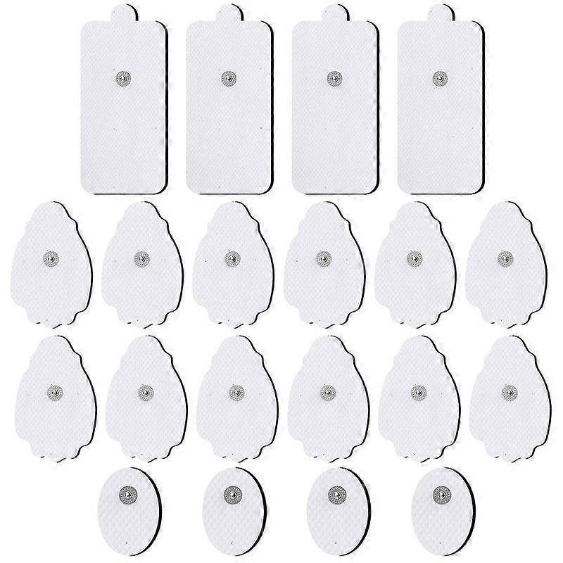 20 One Electrode Pads, Reusable Self-adhesive Replacement Pads For Tens Unit Muscle Stimulator Machine, Fit For Standard 3.5mm Snap Connector, Small M