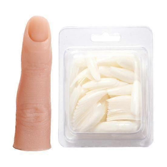 1 Set Bendable Practice 100 Finger with Nail FALSE Nails Flexible Joints High Simulation Multifunctional