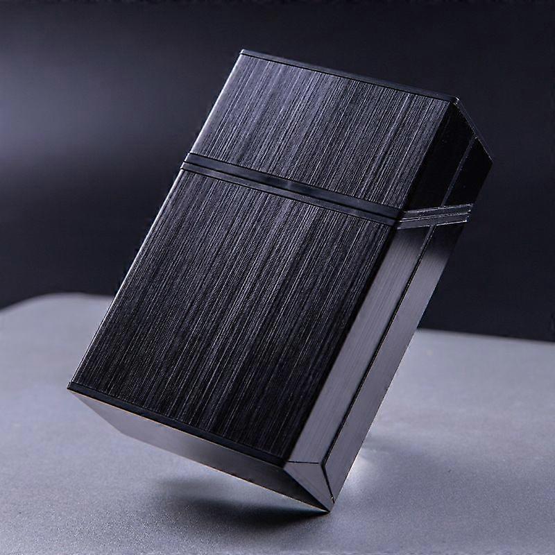 Creative Aluminum Alloy Brushed Cigarette Box Metal Veneer 20 Pcs Men's Whole Pack Thick Cigarette Case Anti-Pressure Moisture-Proof
