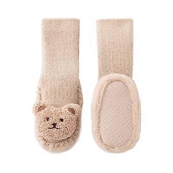 Infant Floor Shoes with Plush Lining Soft & Warm Footwear Winter Baby Thickened Floor Footwear Perfect for Indoor Use  puppy khaki 13cm