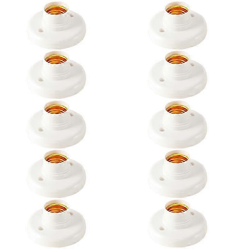 10Pcs E27 Plastic Screw Lamp Holder Round Lamp Holder Bulb Socket Holder Adapter