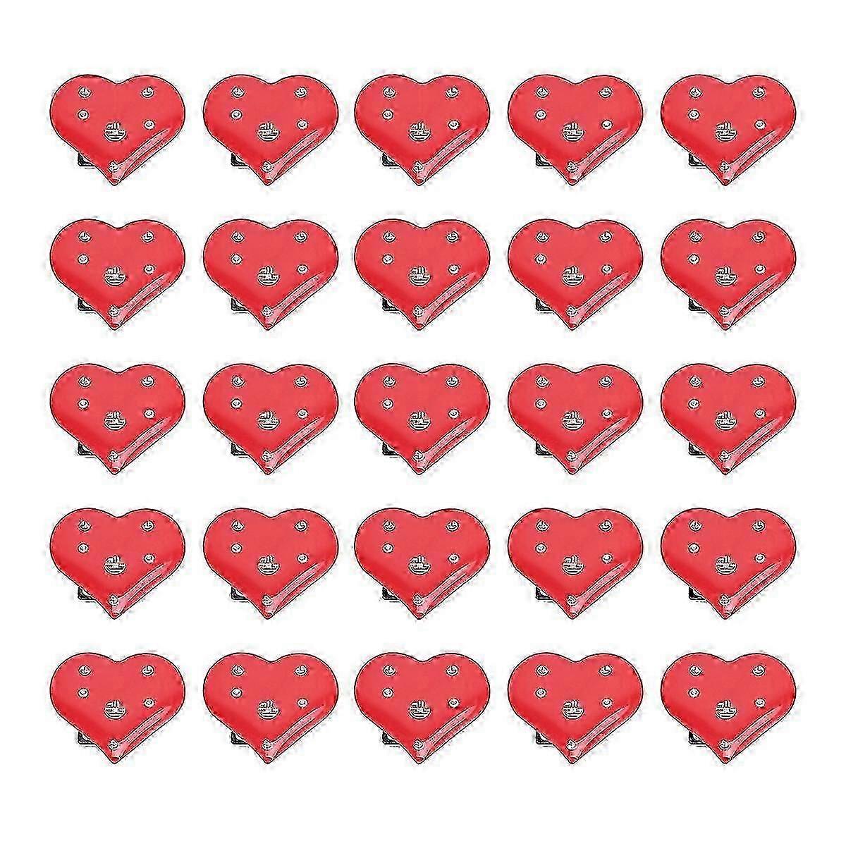 Shibingsheng 25 Pcs Rouge Cadeau Broche Lumineuse Broches Lumineuse Revers Coeur Broche Clignotante F74