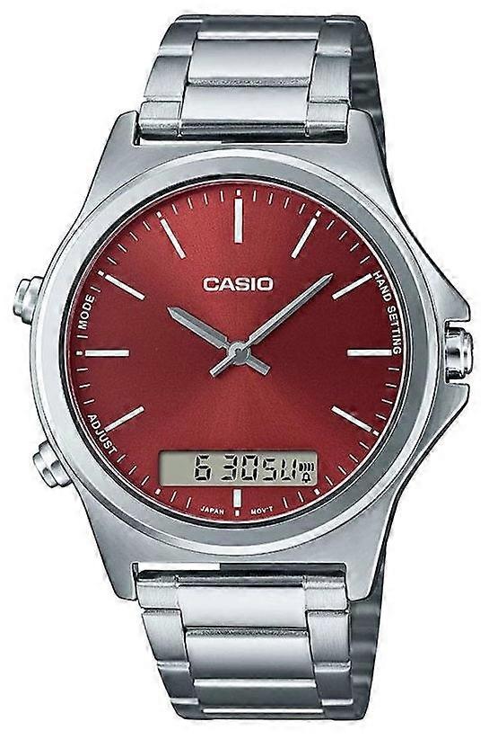 Casio Mtp-vc01d-5eudf Men's Analog-digital Watch – Brown Dial With Stainless Steel Bracelet