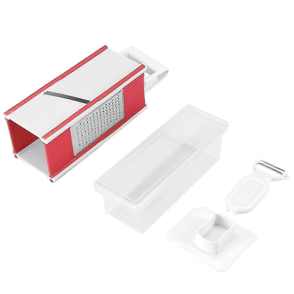 Multifunctional Grater Box Vegetables Fruits Grinder Slicing Tool Kitchen Accessories Red