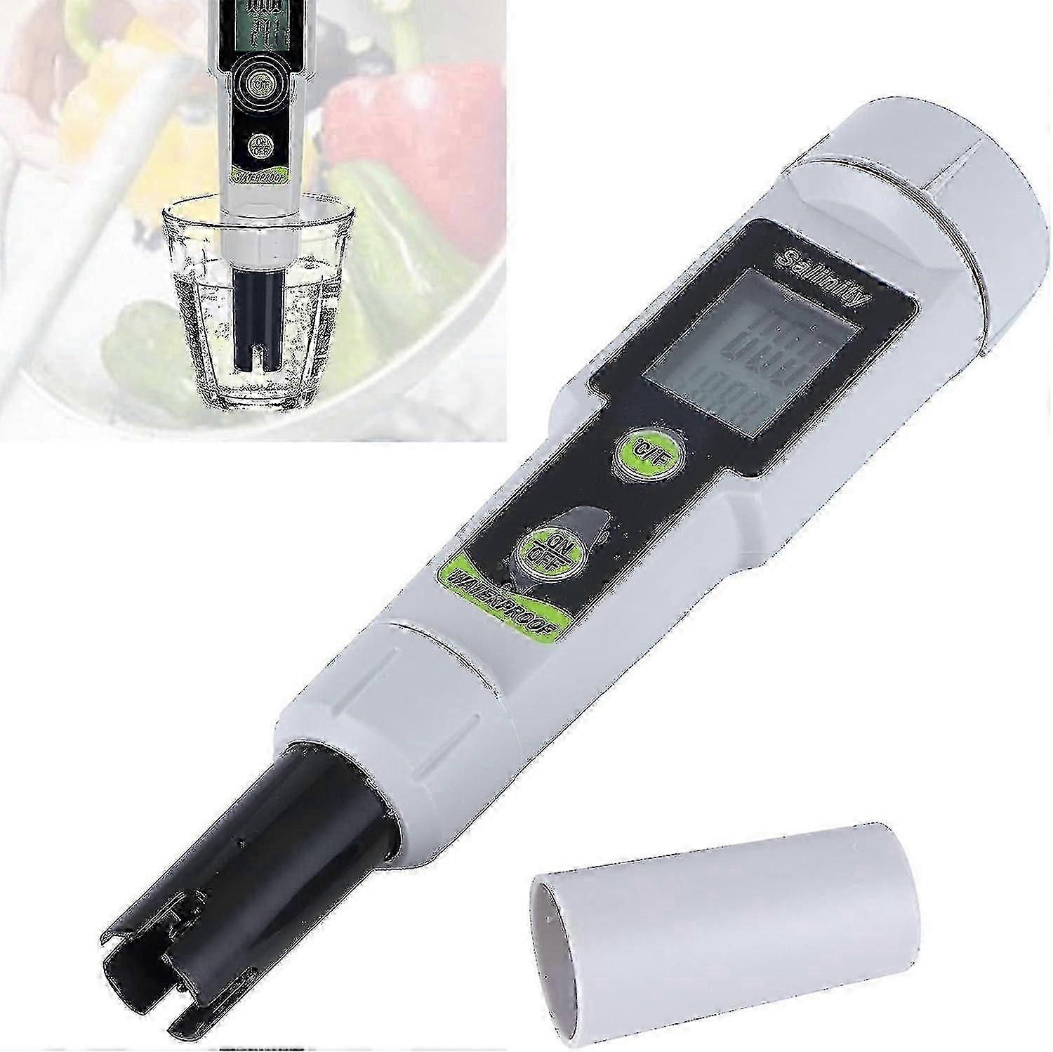 Salinity Content Meter, 2-in-1 Tds Digital Salinity Content Temp Meter, High Precision Pool Salimete