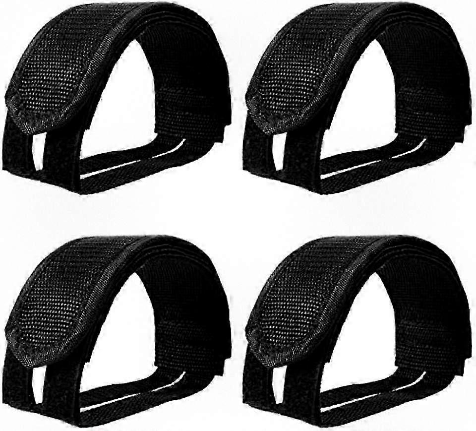 Universal Bike Pedal Straps (4 Pack) �C 2 Pairs of Non-Slip Toe Clip Straps for Secure Cycling