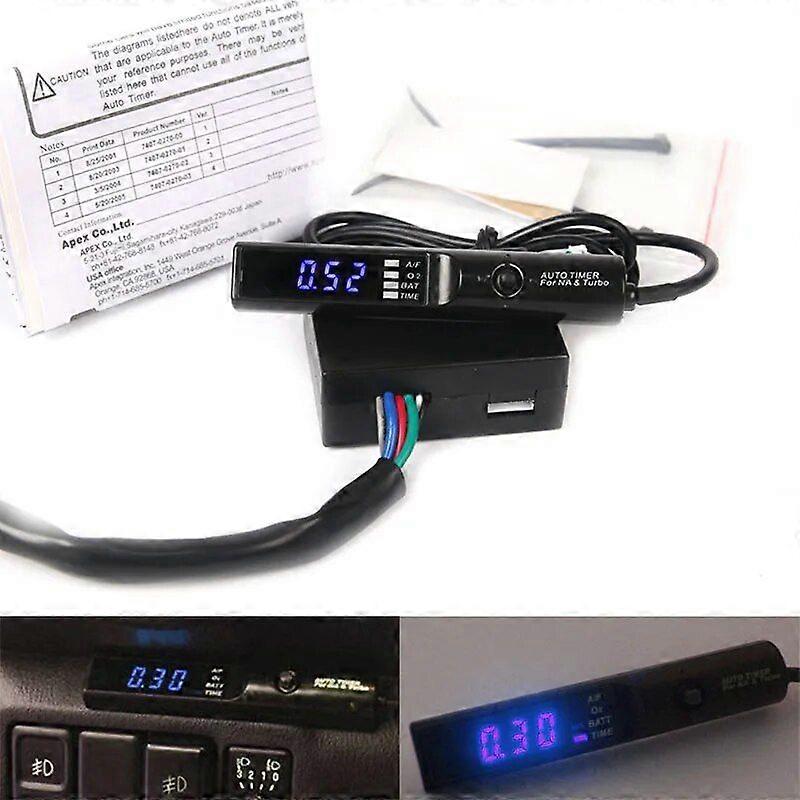 12V Turbo Timer For Universal Car Auto With Original Box (Red/Blue/White LED Light) With Logo