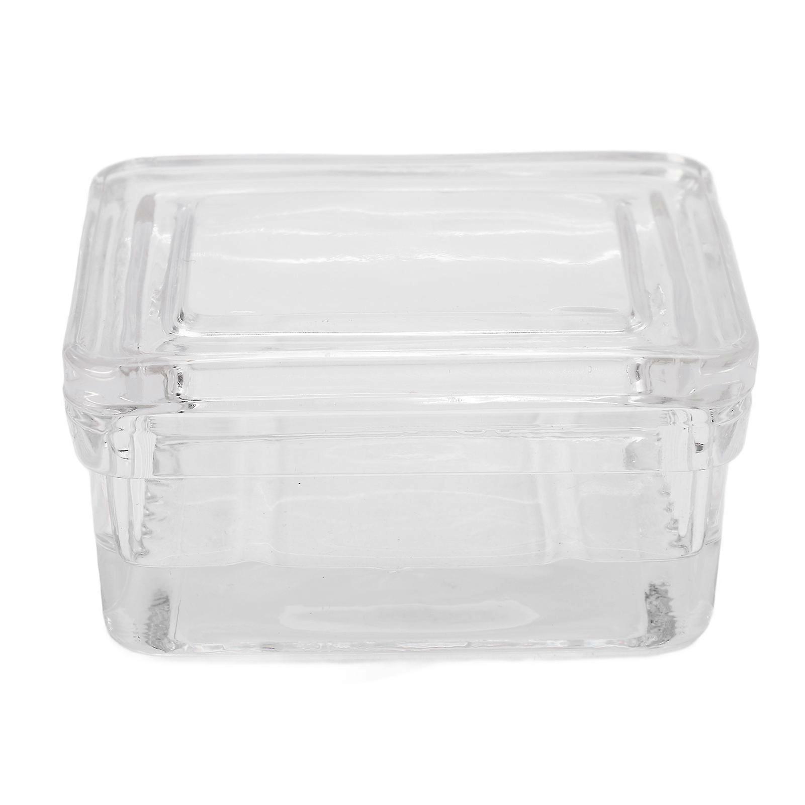 Glass Staining Jar with Lid for Animal and Plant Specimens, Clear Slide Staining Tank for Laboratory Experiments, 10 Slide Capacity Container