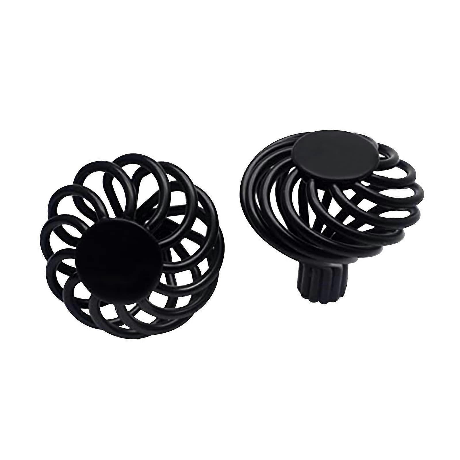 Black Cabinet Knobs 10 Pcs, Round Alloy Drawer Knobs for Dresser and Kitchen Cupboard Doors, Single Hole Hardware