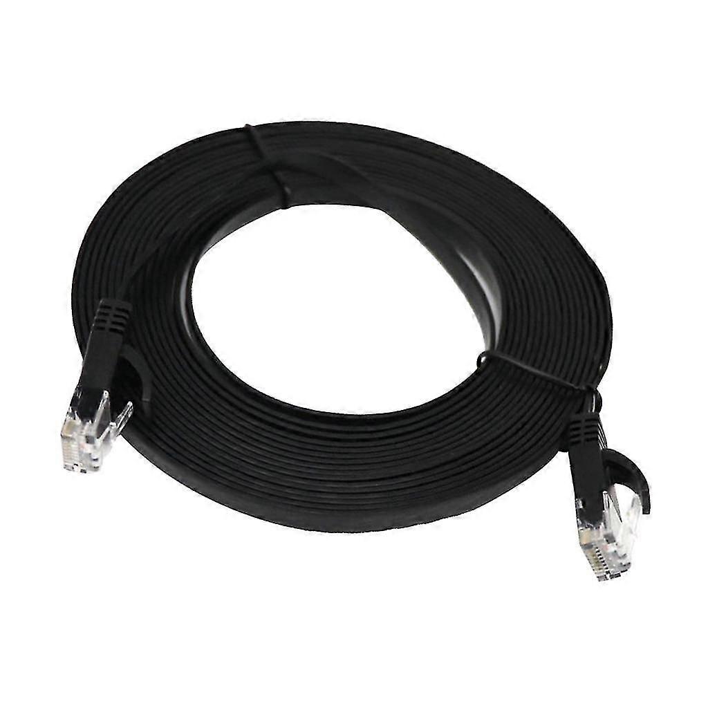RJ45 CAT6 Ethernet Network LAN Cable Flat UTP Patch Router Black 2 Meters