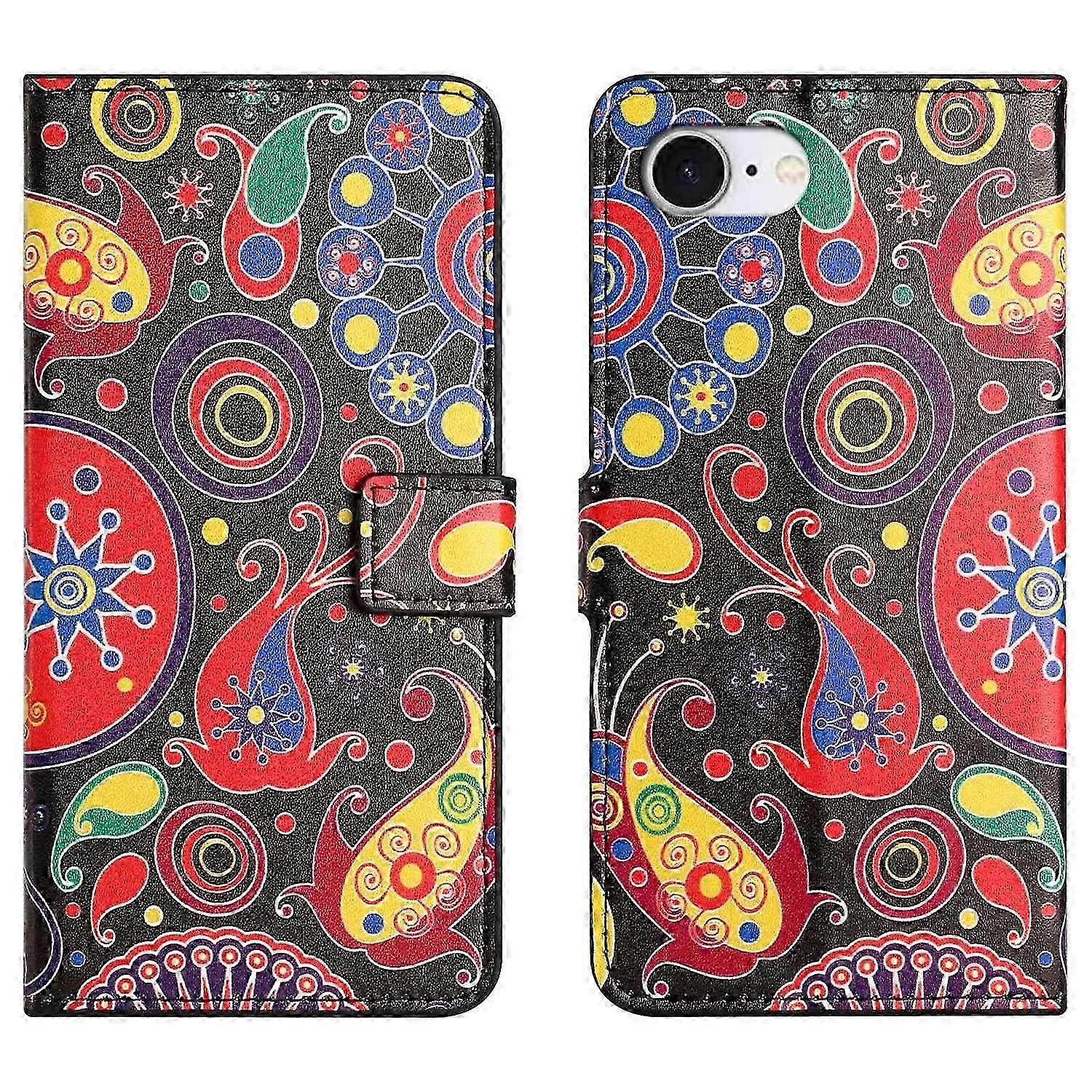 For iPhone 16e Case Pattern Print PU Leather Wallet Phone Cover