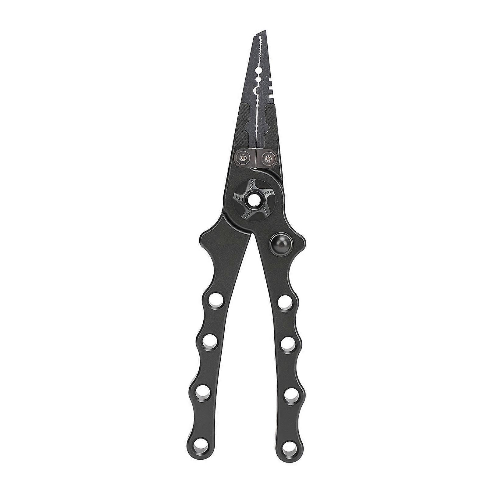 Fishing Aluminium Alloy Multifunctional Split Ring Self Locking Hook Remover Fish Lip Gripper Pliers