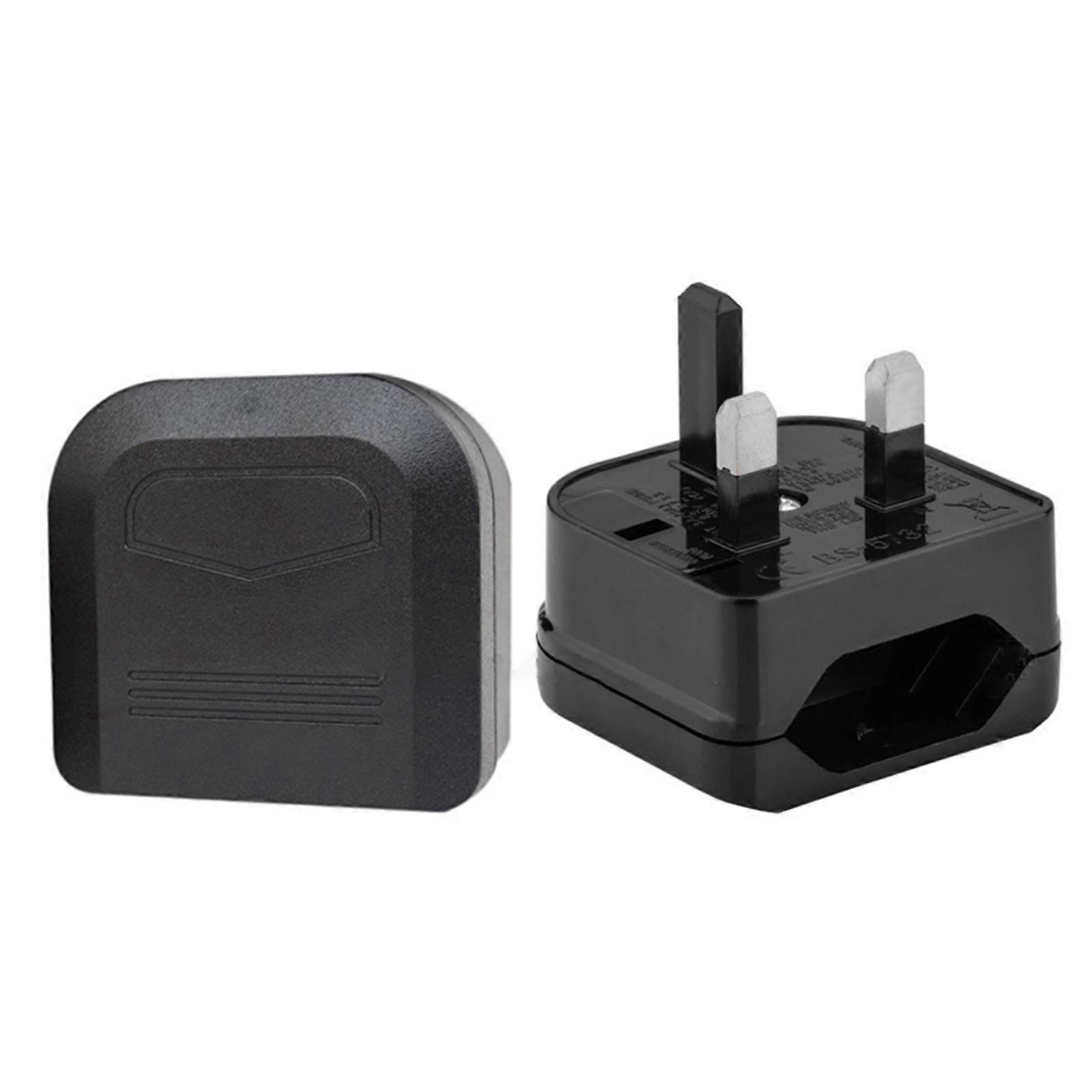 2pc EU to UK Plug Adapters Powers Plug Adapters EU to UK Plug Converters for International Student Dormitories  Black