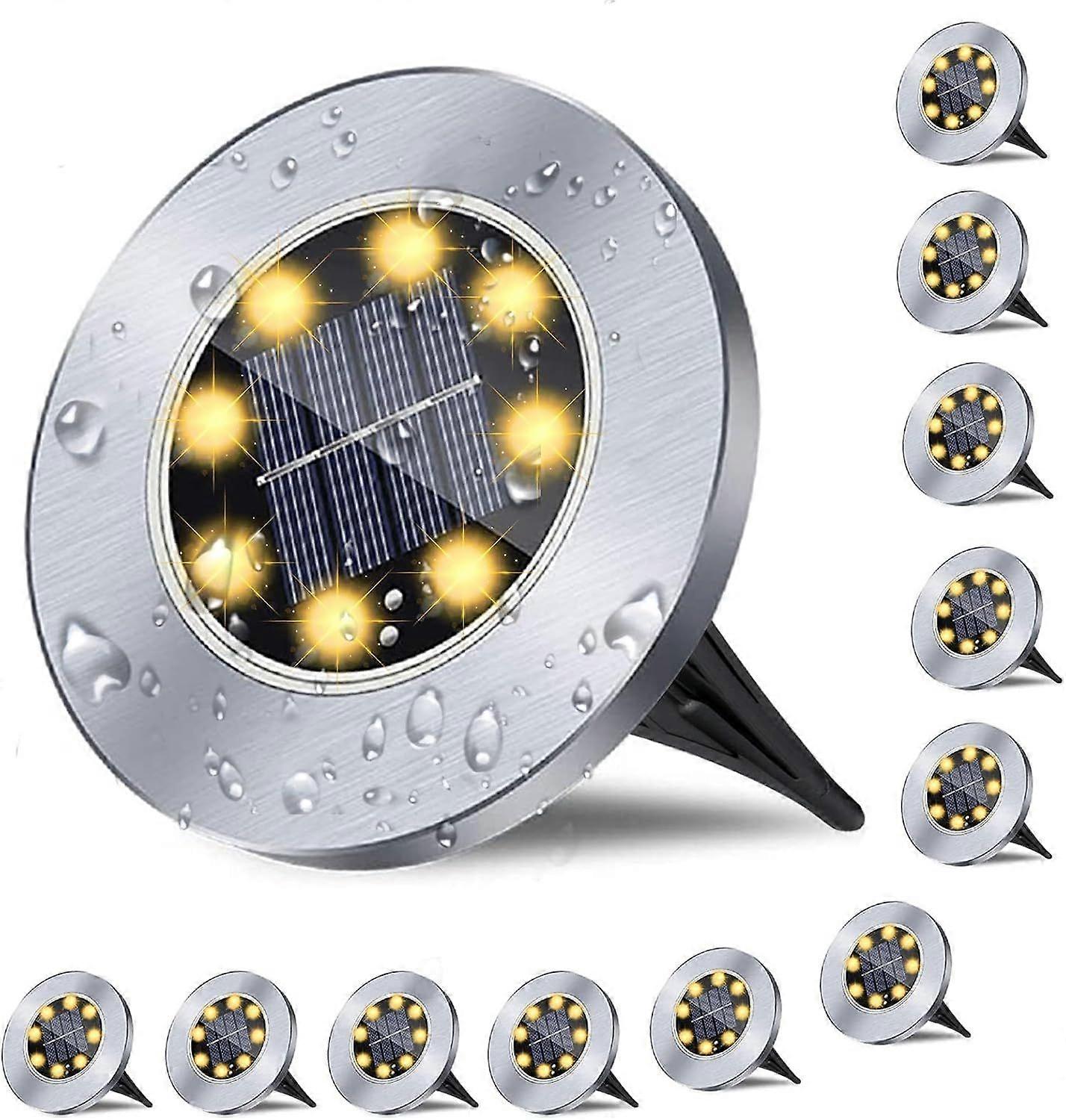 Waterproof Solar Garden Lights Landscape Lights for Road, Yard, Deck, Lawn, Yard, Sidewalk (12 Pack Warm Lights)