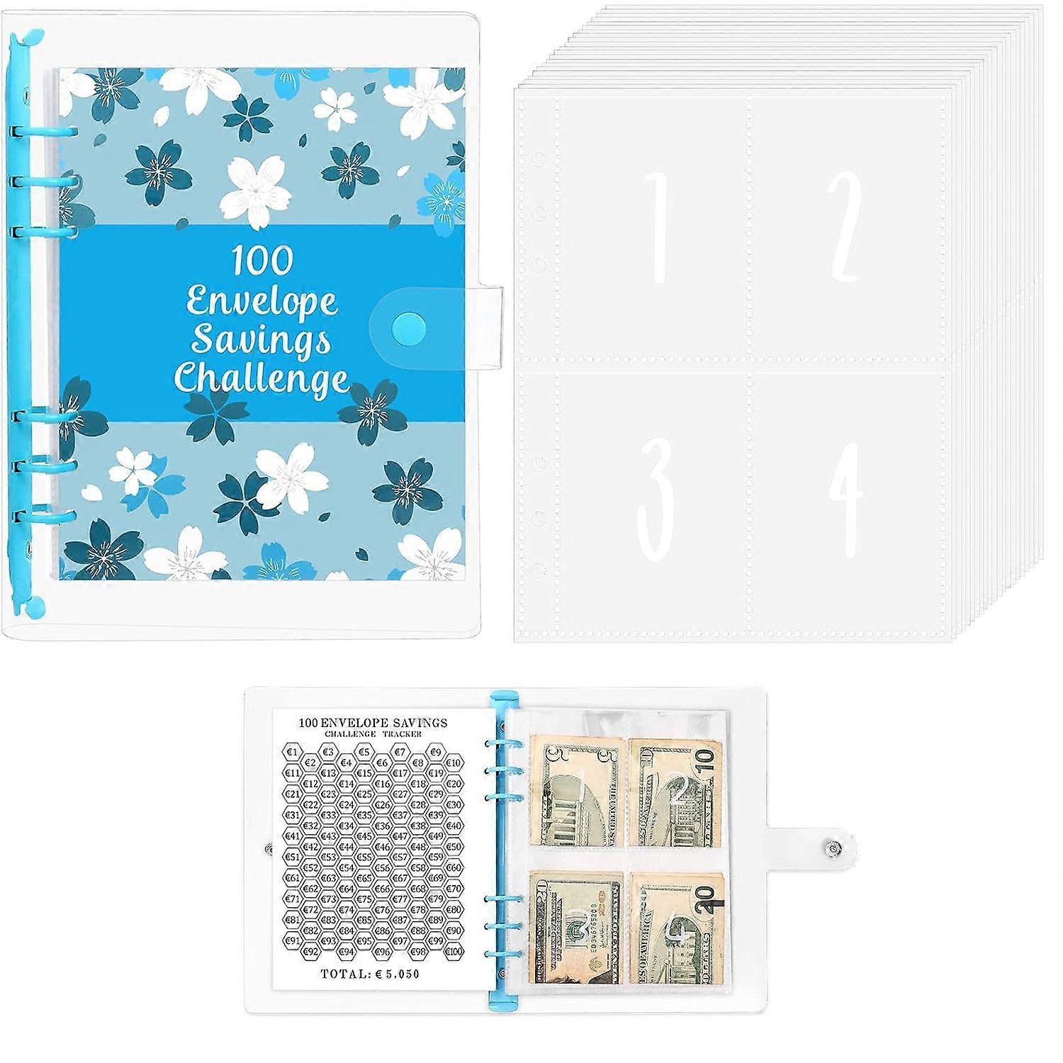 A5 Ring Binder Budget Binder Planner Βιβλίο προϋπολογισμού Blue Organizer Notebook Planner