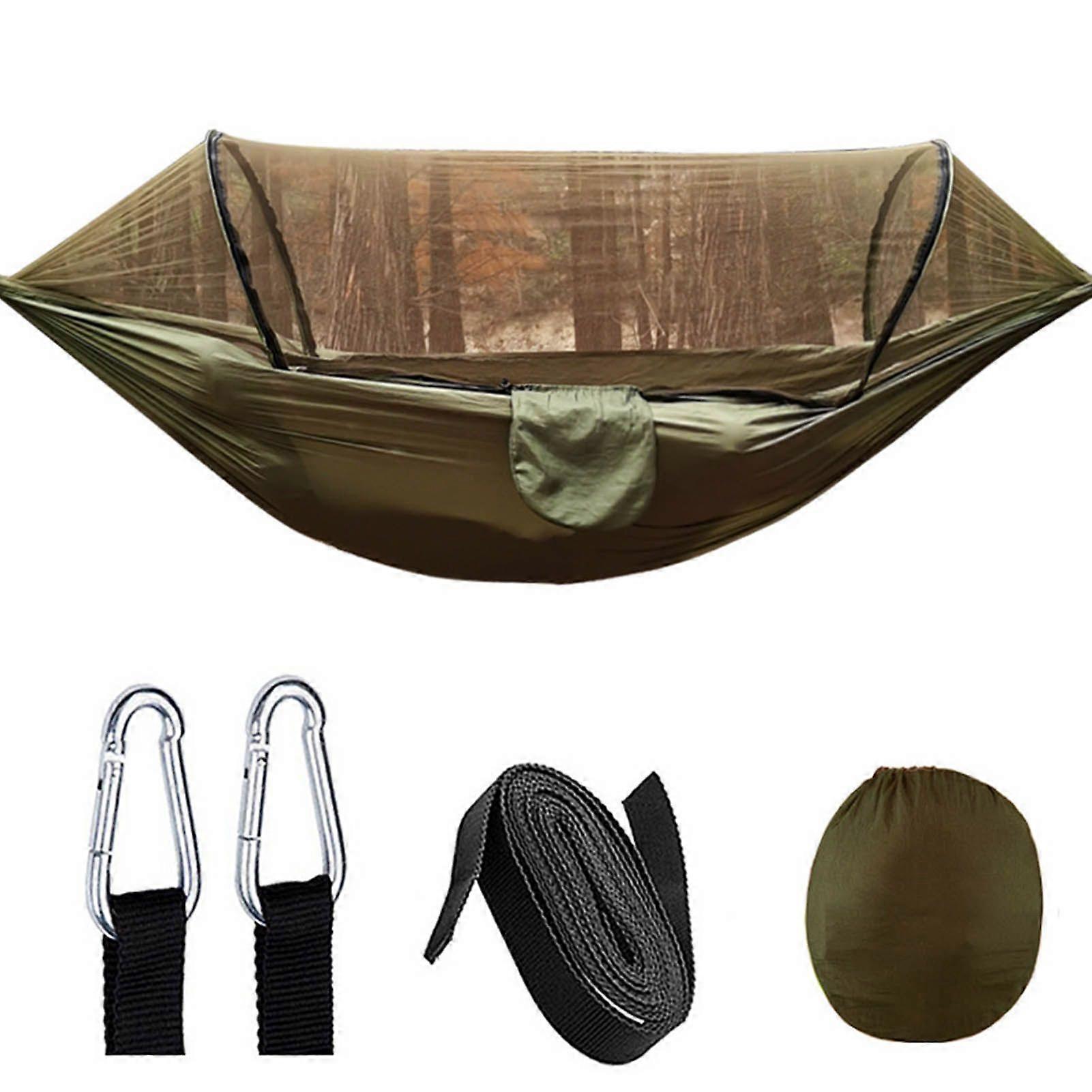 Camping Hammock with Net 210T Nylon Taffeta Automatic Quick Opening Hammock Tent for Outdoor