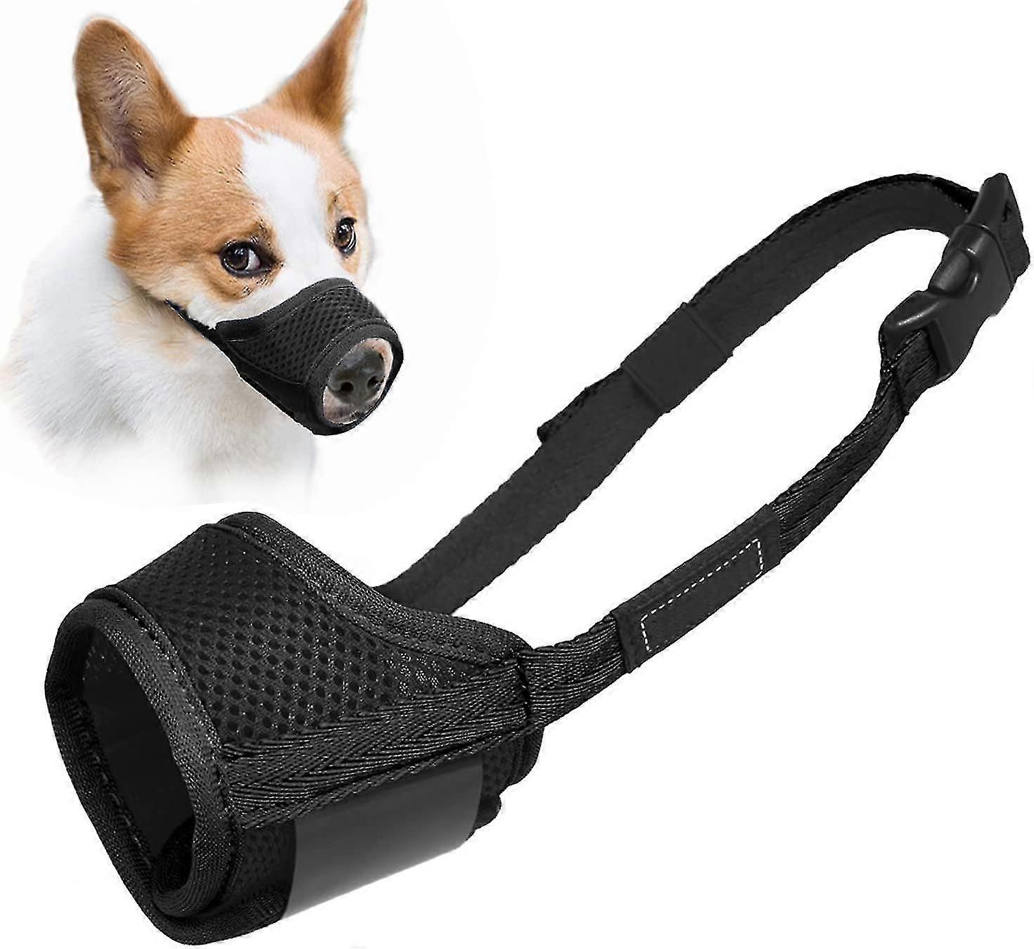 Dog Muzzle Anti Biting And Chewing, With Comfortable Mesh Soft Fabric And Adjustable Strap, Suitable For Small, Medium And Large Dogs