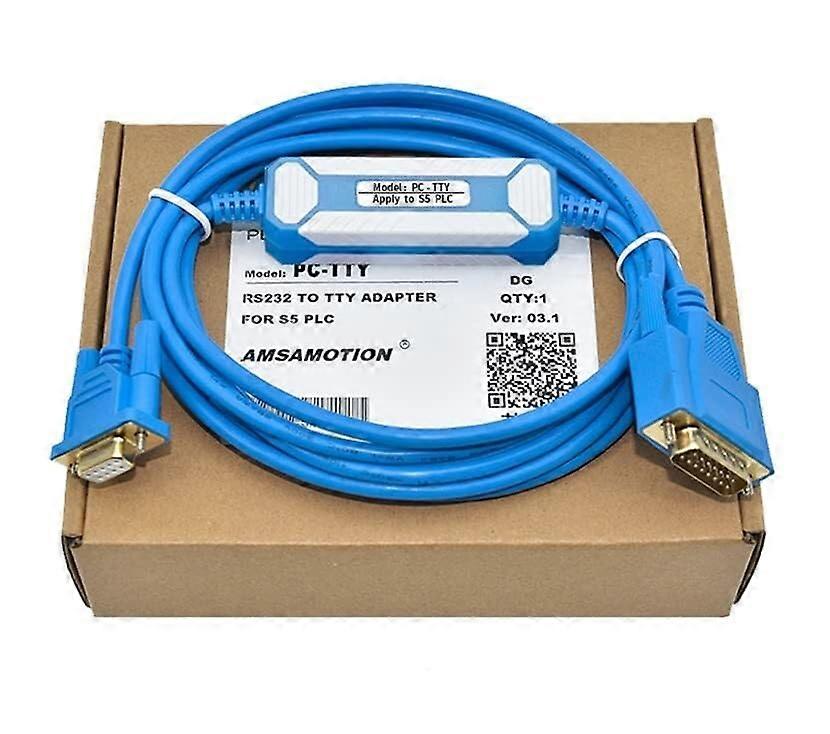 PC-TTY for PLC Programming Cable S5 Series Communication Data Download Cable Gold Plated (Blue 3m)