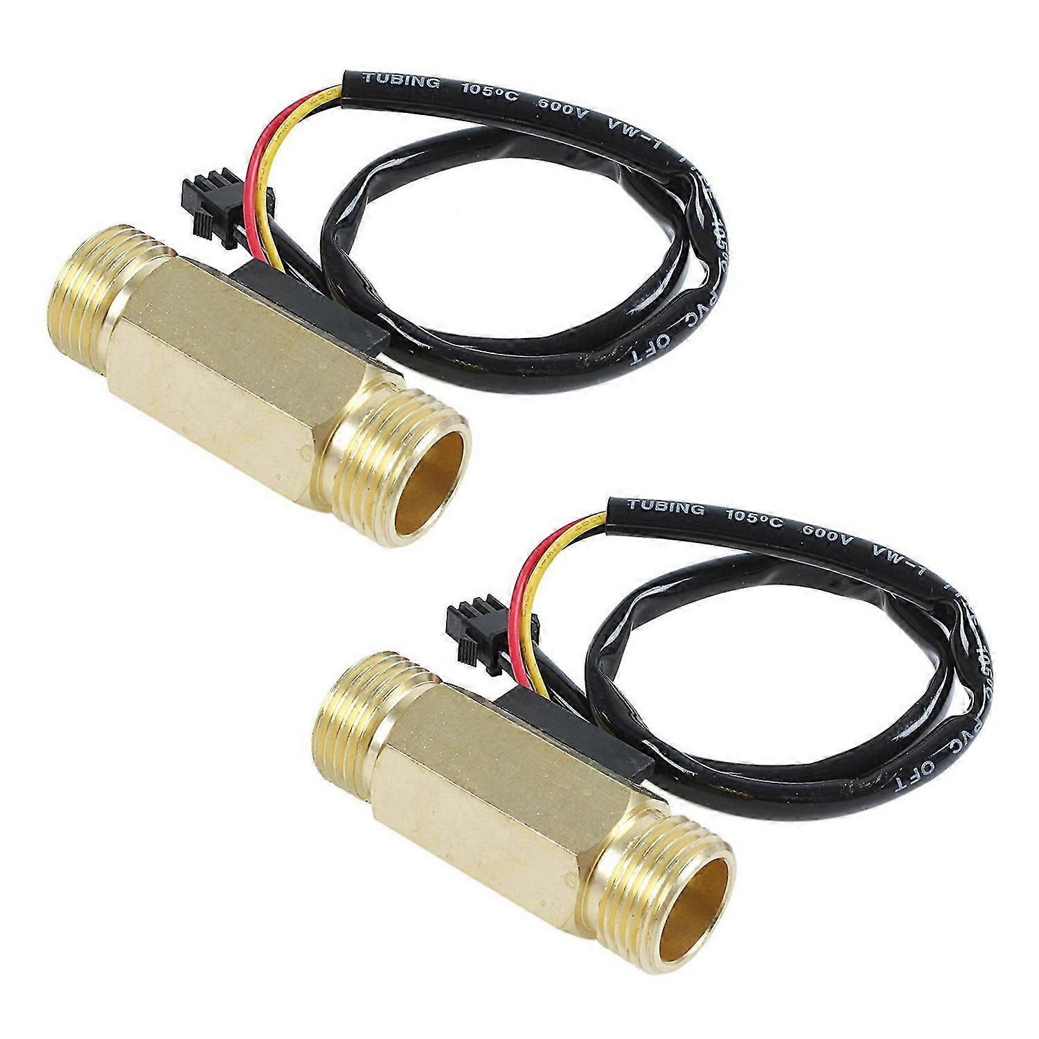 2X 1/2PT Water Flow Sensor Switch Control Meter Flowmeter 1.5-30L/Min
