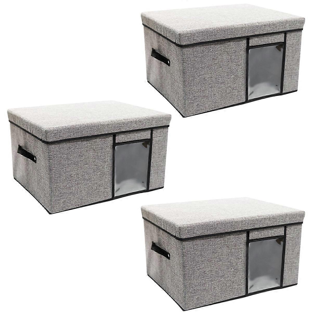 Storage Box 3 Pack Foldable Storage Box Storage Basket with Lid