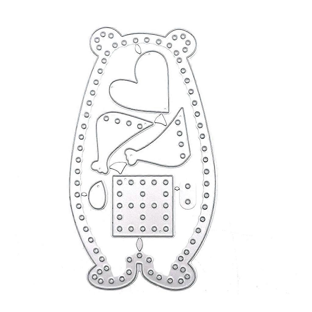 DIY Lace Cutting Dies Embossing Stencil Template for Scrapbooking Embossing Paper Card Making,Heart Bear