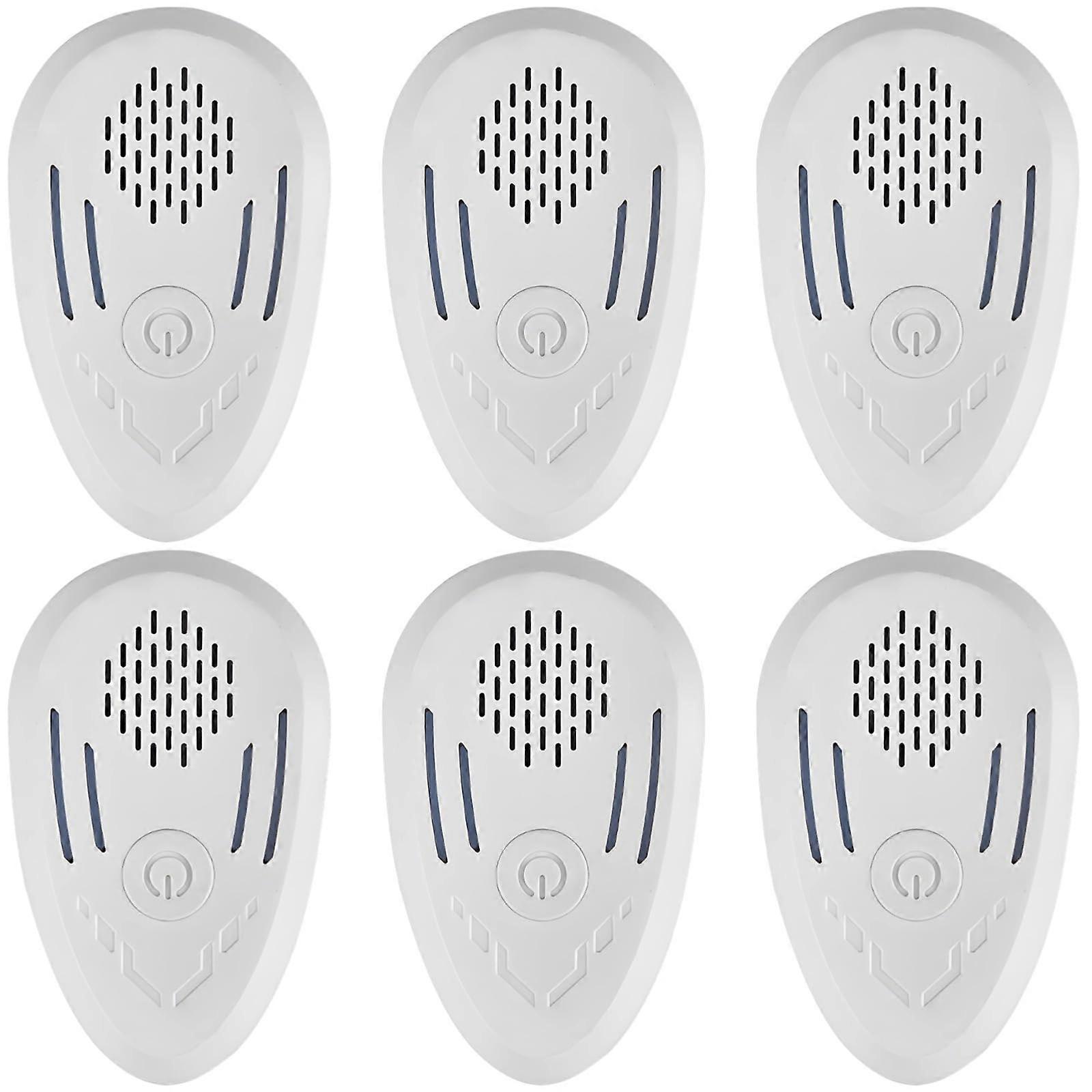 6 Pack Ultrasonic Pest Repeller Plug-in, Indoor Electronic Soundwave Device, Compact EU Plug