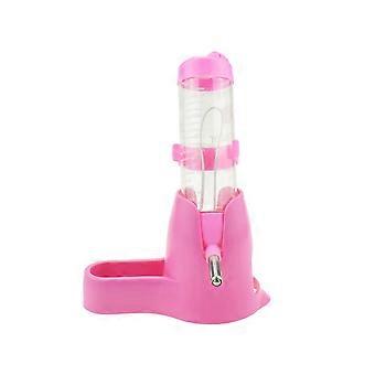 Distributeur pour animaux de compagnie 125ML avec base cabane Petit nid d’animal de compagnie Hamster Porte-bouteille d’eau (rose)
