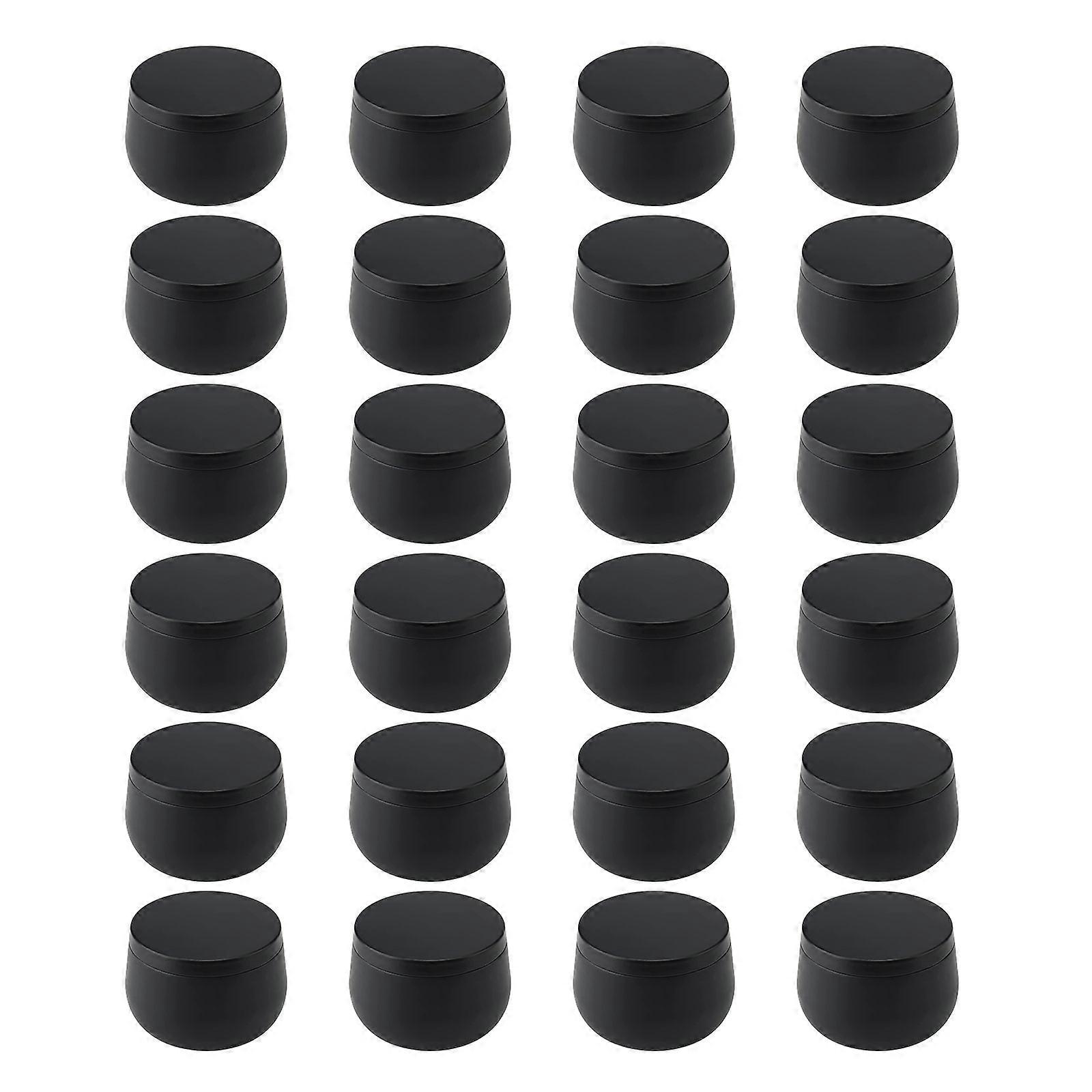 Pack of 24 Round Metal Candle Container with Lids Empty Candle Tins Jars for Crafting Storing Candy Jewelry Snacks Box
