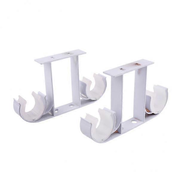 2X 2 pieces. Upper fixing screws Double brackets with white curtain