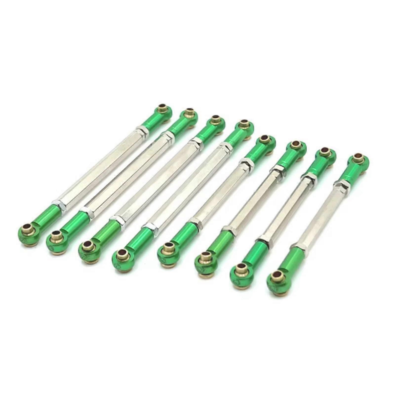 RC Car Upgrade Parts for MN128 MN86 MN86S MN86K MN86KS G500 1/12 8pcs Metal Link Rod Pull Rod Linkage Set(Green)