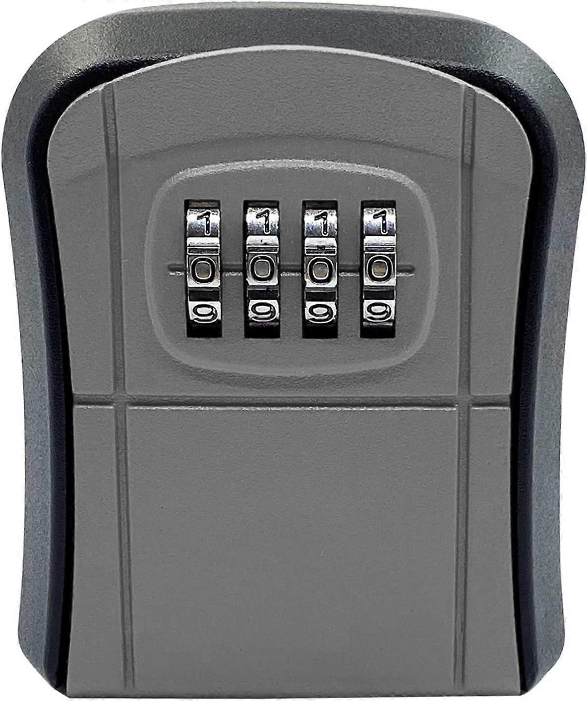 Secure Key Box, Key Code Box, Key Safe Box, 4-Digit Lockable Box, Wall Mounted Password Lock, Gray