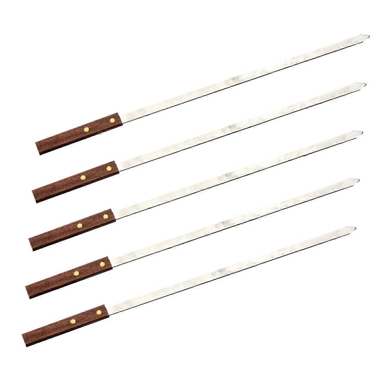 Flat meat skewers Kreiselpfanne Luftfritteusengestell Kabobspieße Hibachigrill Rotisserie Vertical skewer Burger Flat skewers for kabobs Wooden Brown
