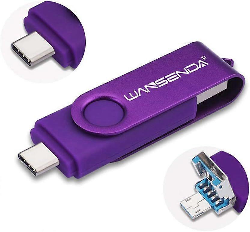 2025 Latest Model 3 in 1 128GB USB Flash Drive, Type C + Micro USB + USB 3.0