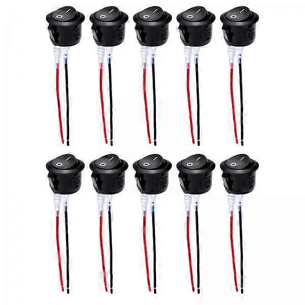 2x10 Pieces 12V on Off Toggle Switch with Pre Soldered Wires 20mm 6A/250V 10A