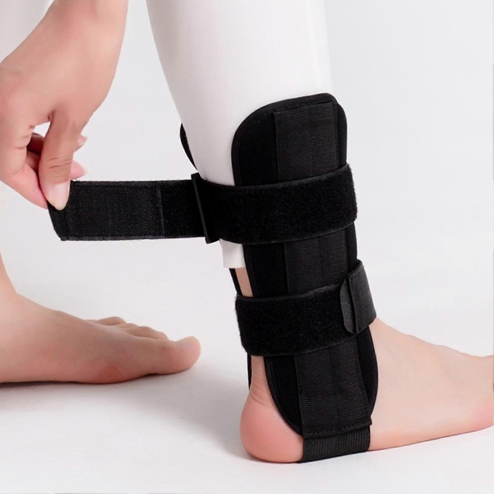 Ankle Stabilizer Fixation Adjustable Ankle Stabilizing Splint for Injury Recovery Basketball Black M