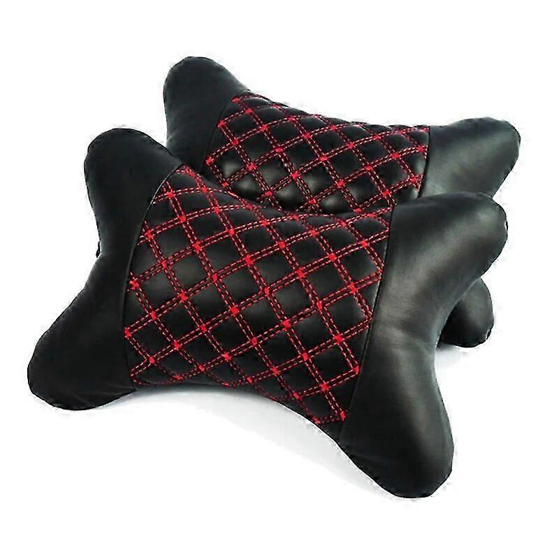 Universal Car Headrest Neck Pillow PU Leather & PP Cotton Support No Deform