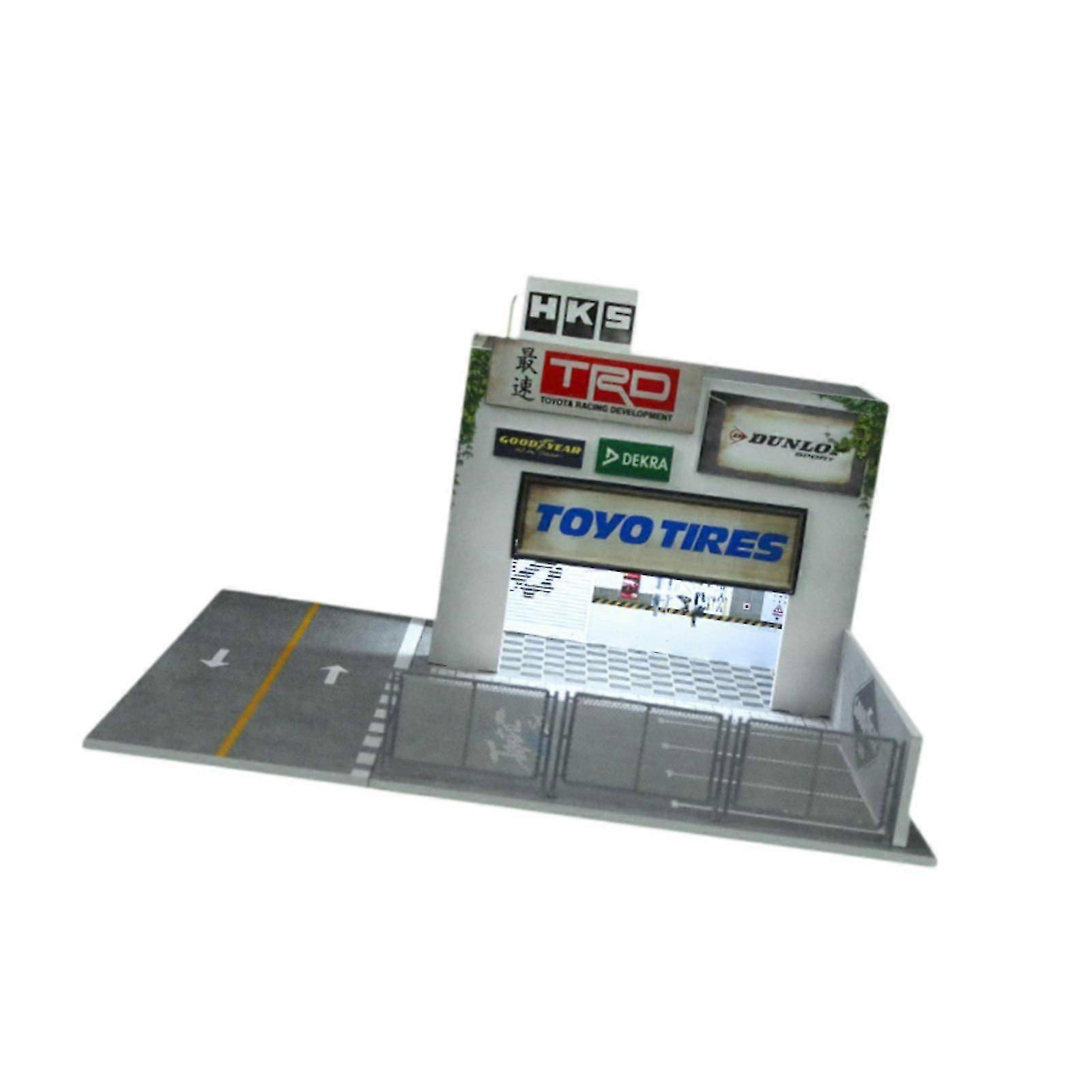 1/64 Scale Vehicle Model Display Case with Lighting for Alloy Sports Car Toy Collection