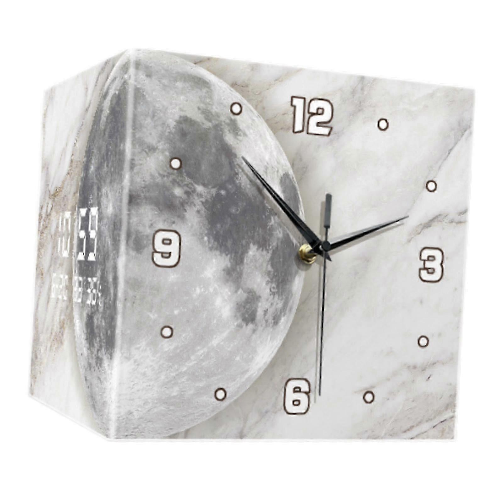 (30X30x30cm) Lunar Pattern Double Sided Wall Clock Home Decoration For Dining Room Modern
