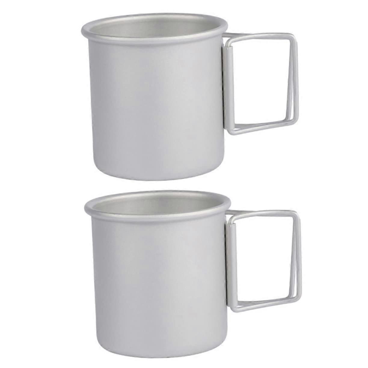 2 pieces foldable aluminum drinking cups lightweight and compact water cups for outdoor activities for camping travel and durable and spacesaving