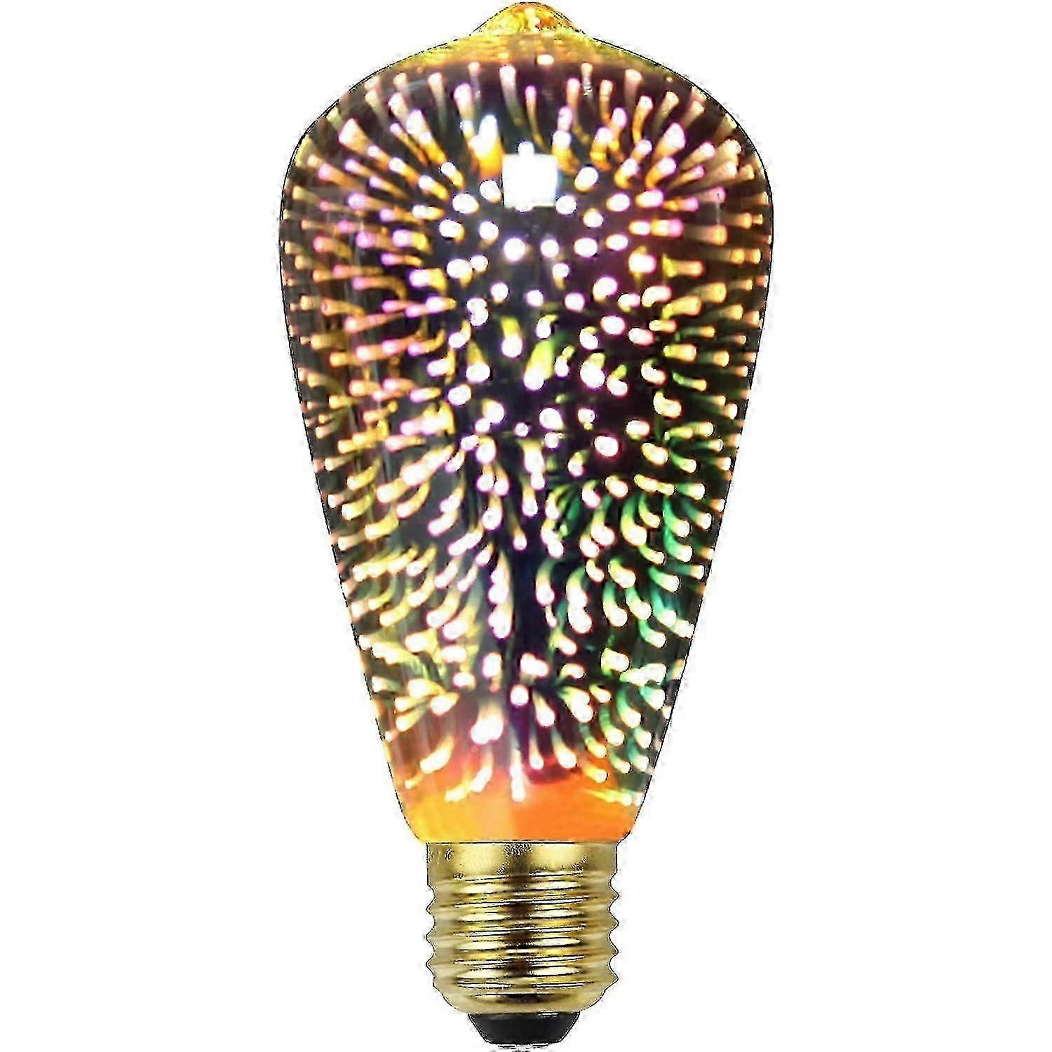 3D Firework LED Edison Bulb 4W 220-240V E27 Decorative Light (ST64)