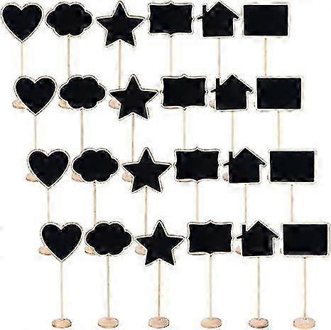 24Pcs Mini Chalkboard Food Labels for Party Buffet with Stand - 6 Styles Chalk Signs & Tags