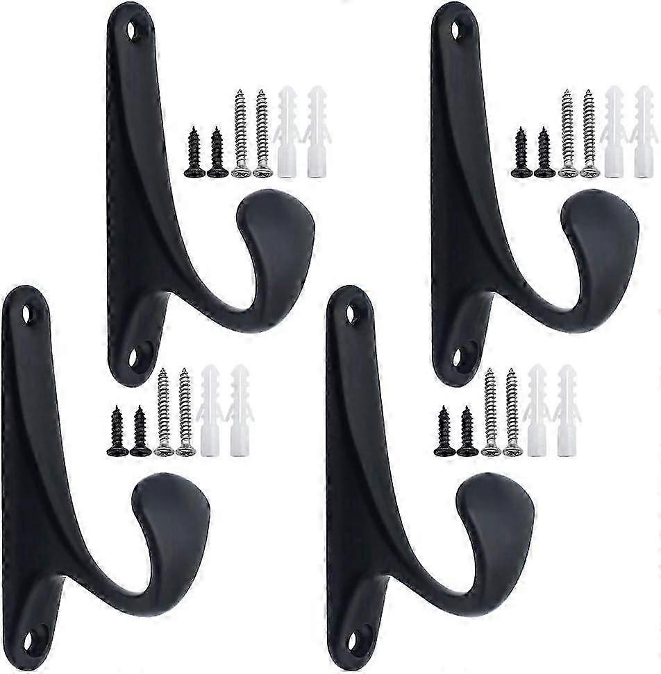 4 Metal Screw Hooks for Clothes Towels Backpacks Lanterns