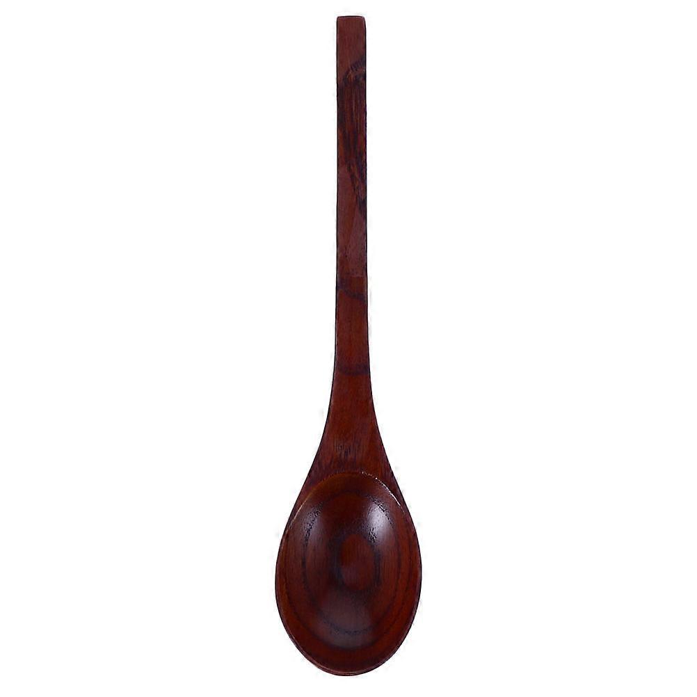 Wood Spoon for Eating with Smooth Edges and Comfortable for Home Use Coffee Color 1 Pc