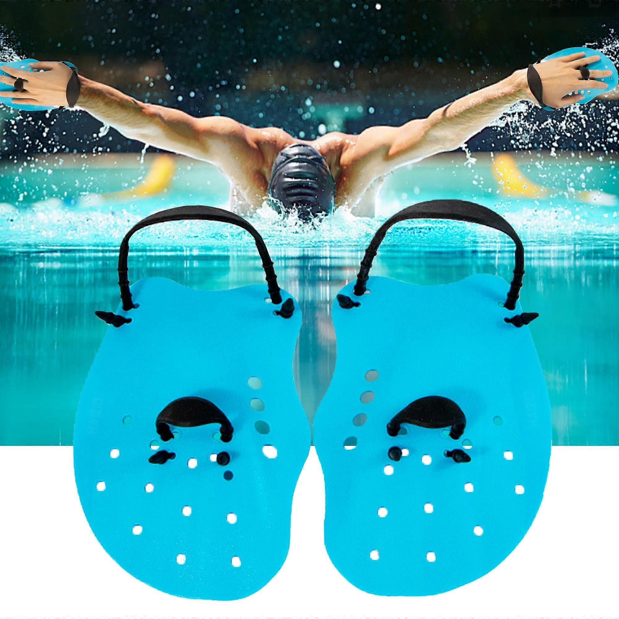 Swimming Paddle with Adjustable Straps, Training Aid, Unisex Accessories blue