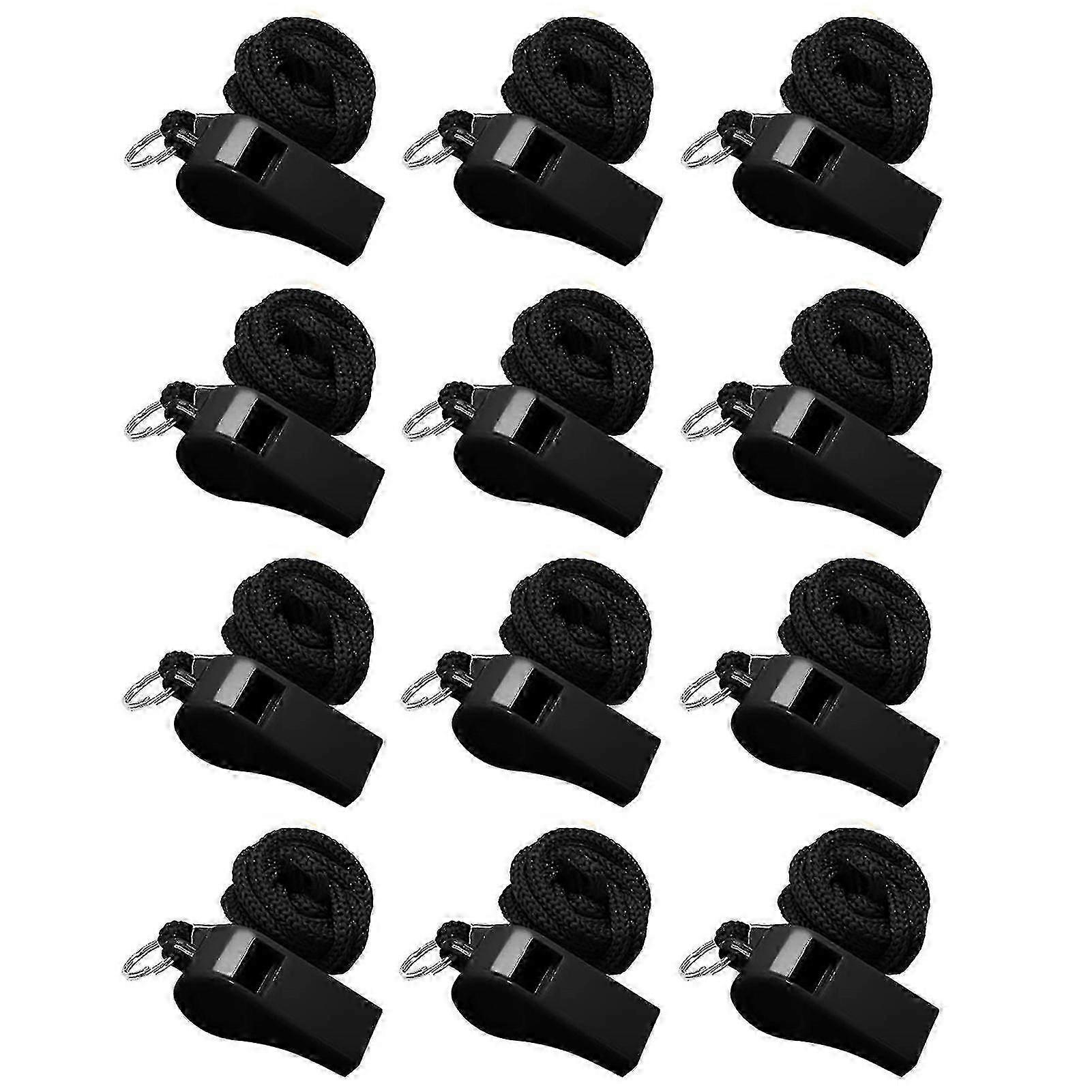 12pcs Colored Sports Whistles With Lanyard Loud Crisp Sound High Decibel Compact Size Portable Referee Whistles
