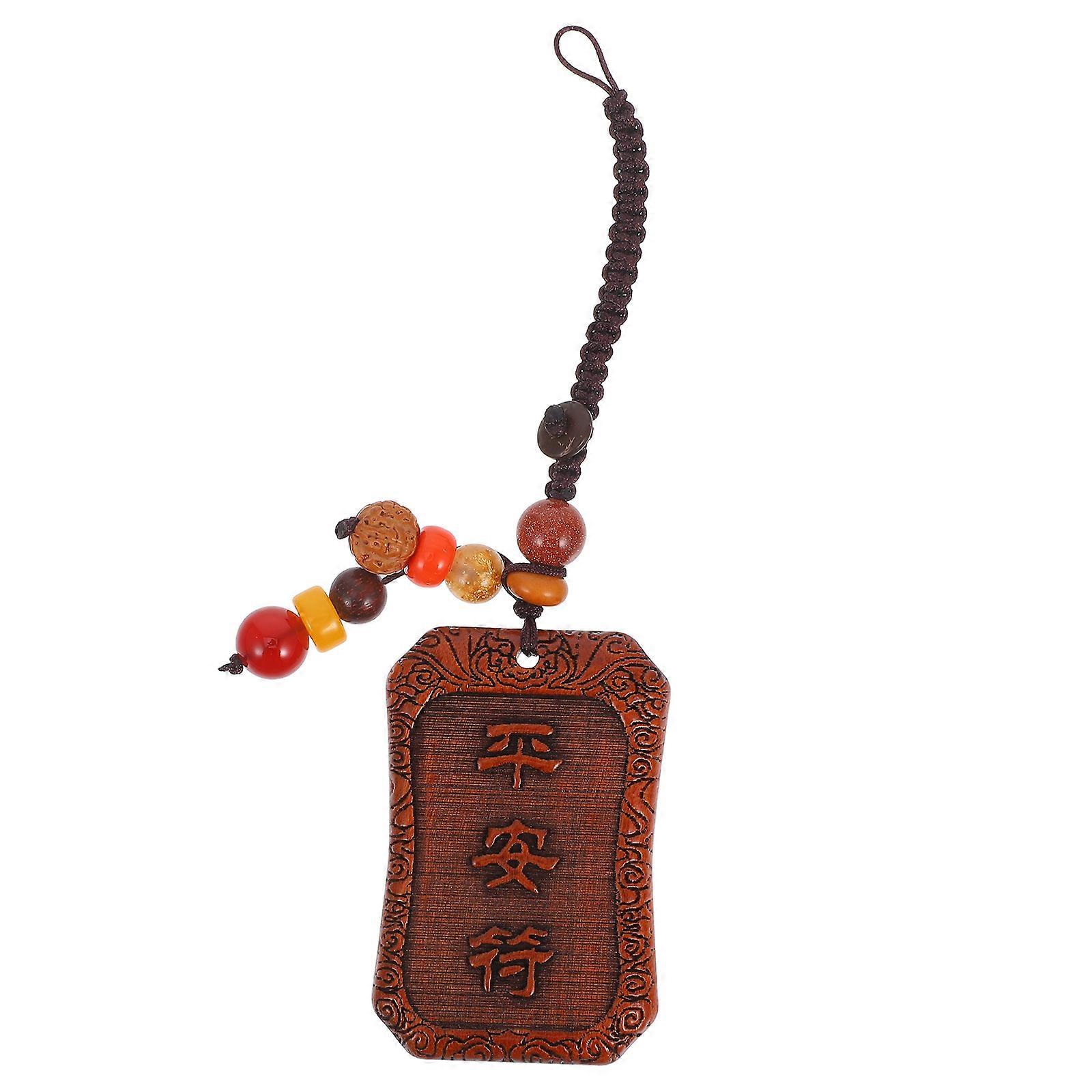 Hanging Decor Wood Keychain Pendant For Backpack Multi Color 11.20X3.00X1.00CM Elegant Design 1Pcs