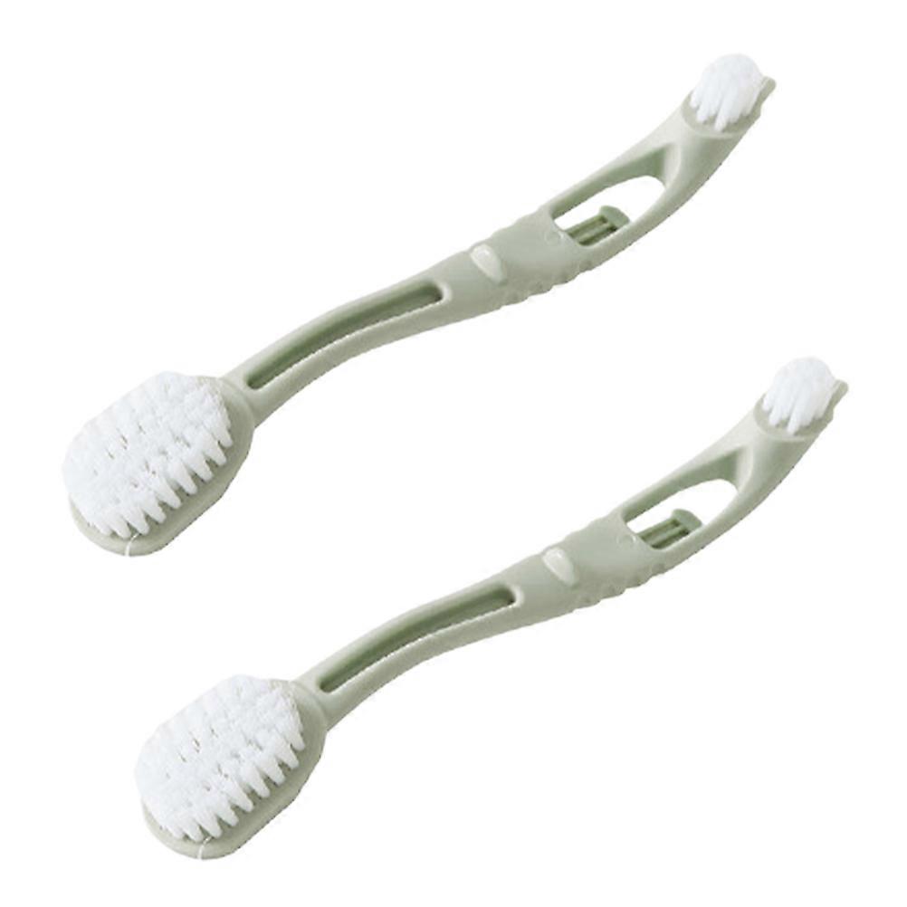 Soft Shoe Brush Multifunctional Cleaning Laundry Tool Double Head Anti-Slip For Use 2Pcs