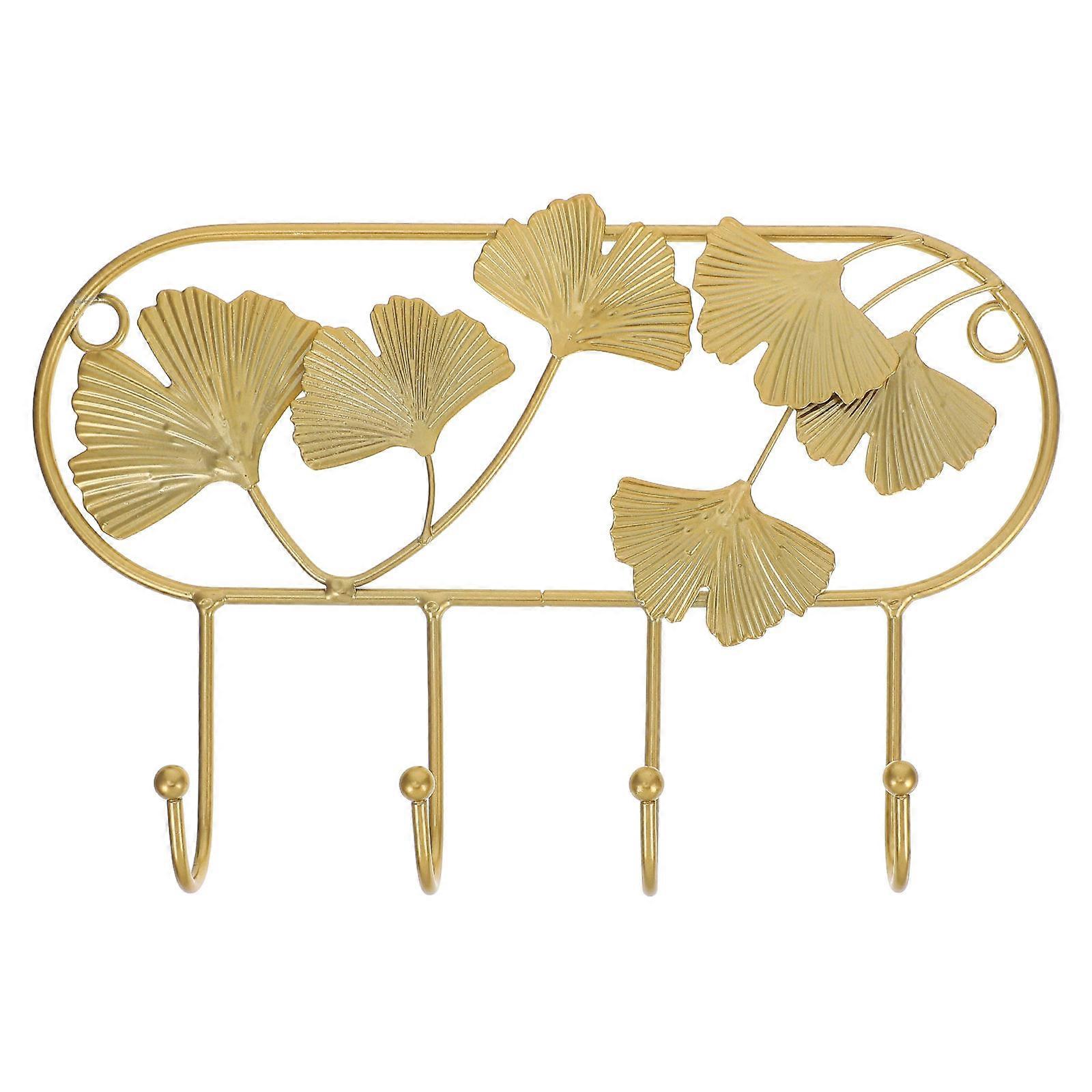 Coat Hanger Wall Mount Towel Holder Bathroom Hook Golden 24.30X16.40X3.80CM Multifunctional Storage 1Set