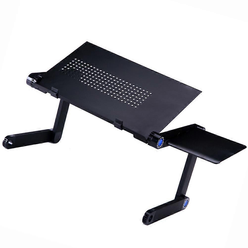 Computer Accessories Foldable Portable Lap Desk Black Metal Rectangular for Bedroom 1Set
