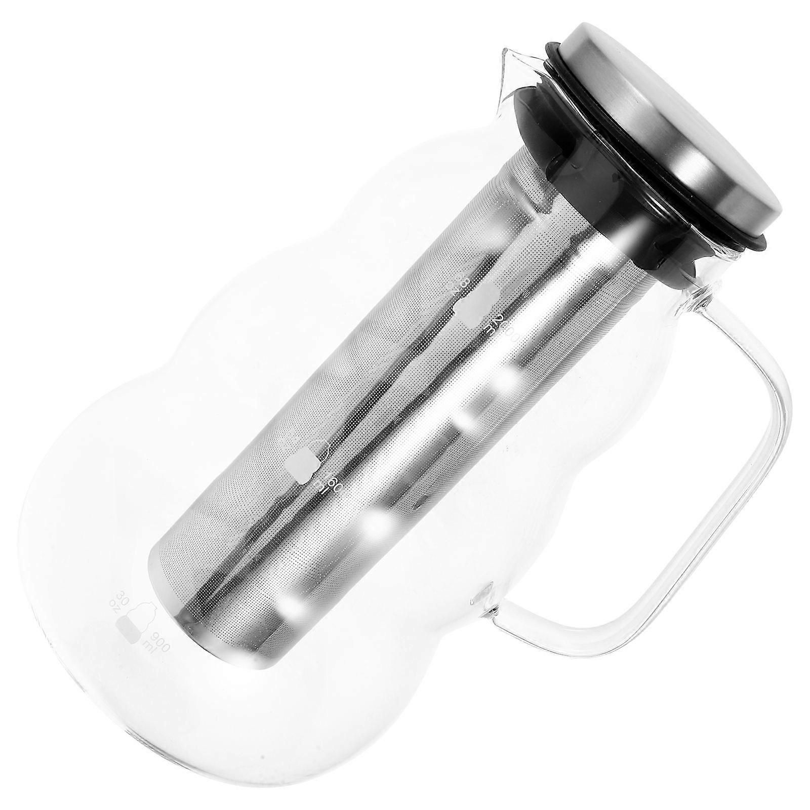 Kettle Glass Brewing Coffee Pot With Stainless Steel Strainer Detachable For Office Use Large Capacity 2L 1Pack